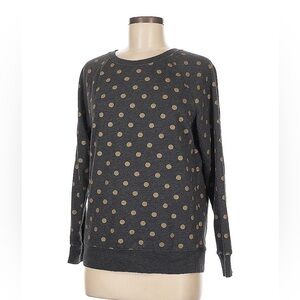 Old Navy Gray Sweatshirt with Gold Polka Dots